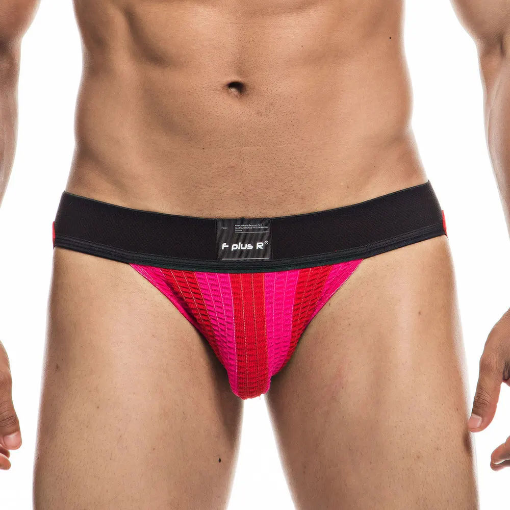 Gay Sexy Men Underwear Jockstraps Athletic Supporter Cotton Jock Strap Brief Striped Penis Pouch G-String Thongs Sissy Panties