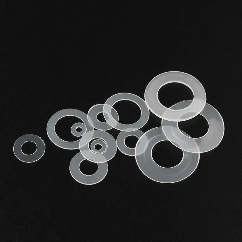 Nylon Washers Plastic Washers M3M4M5M6M8M10M12M14M16M18M20M22 Clear Nylon Plain Plastic Flat Round Gasket PE Transparent Shim Insulating Ring