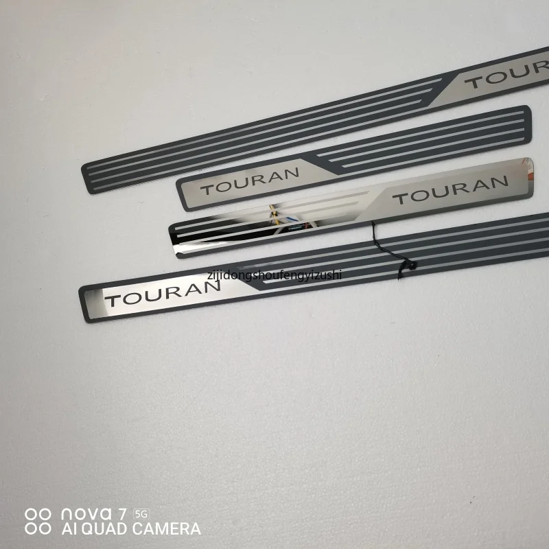 Car Door Sill Scuff Plate For vw Volkswagen Touran 2005-2006 2007 2008 2009 2010-2015 Stainless Steel Door Sill Scuff Plate Welcome Pedal Car Accessories