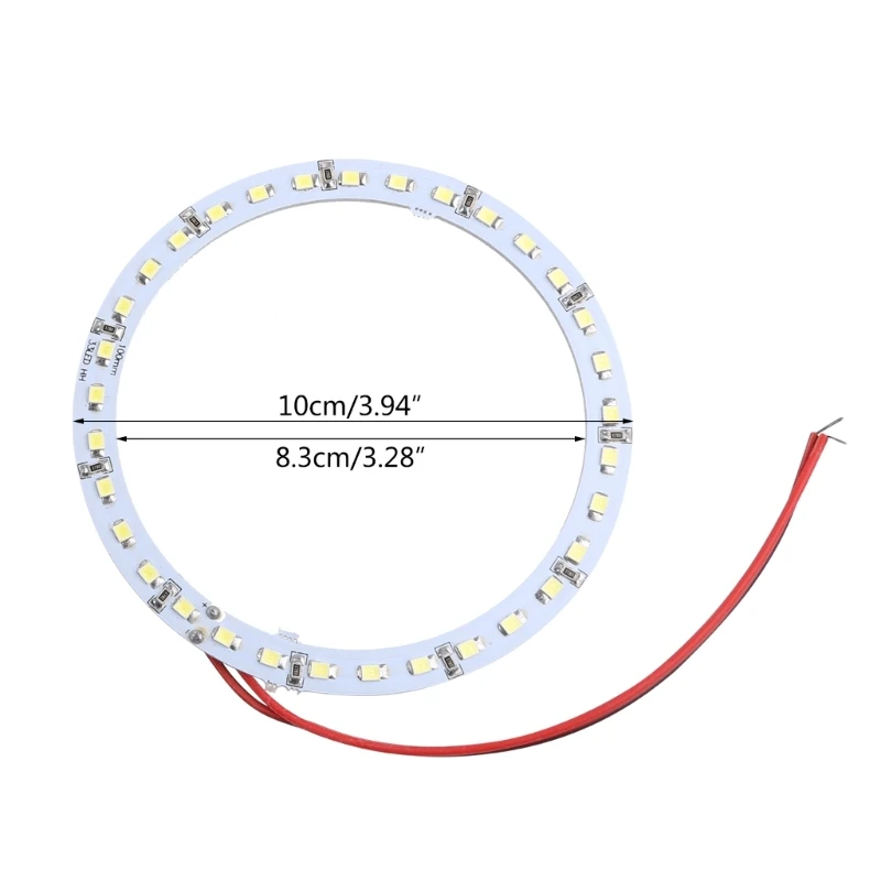 12V용 2개 100mm 33-SMD LED 밝은 흰색 자동차 천사 눈 링 라이트 램프