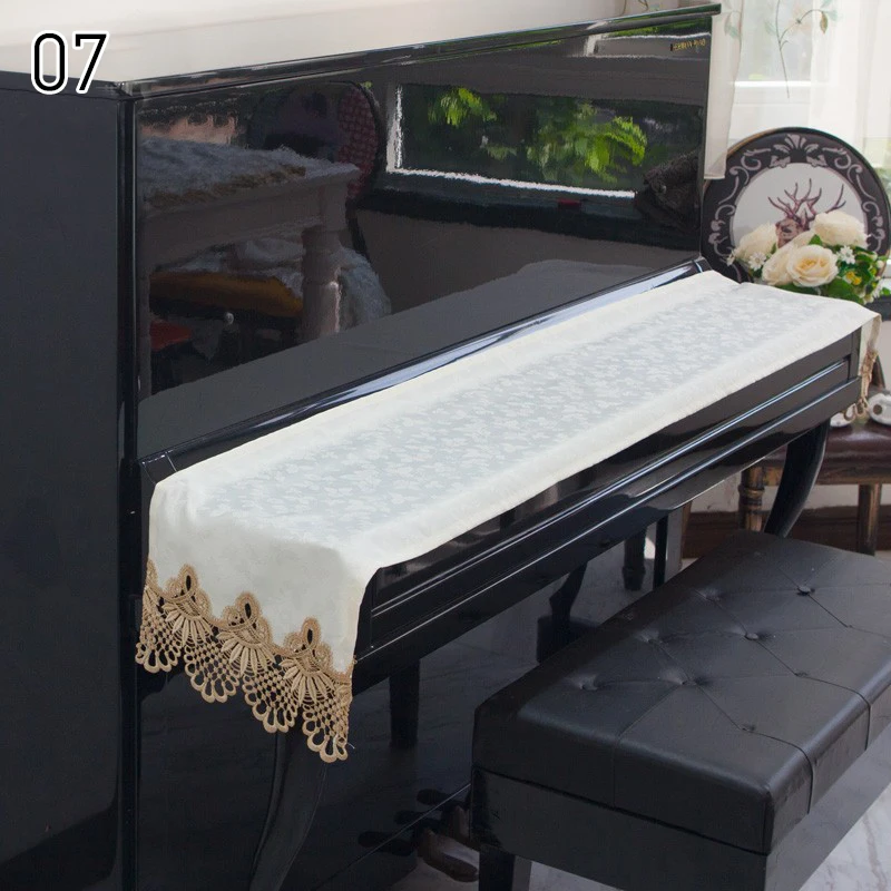 Piano Keyboard Cover European Lace Printing Velvet Cover