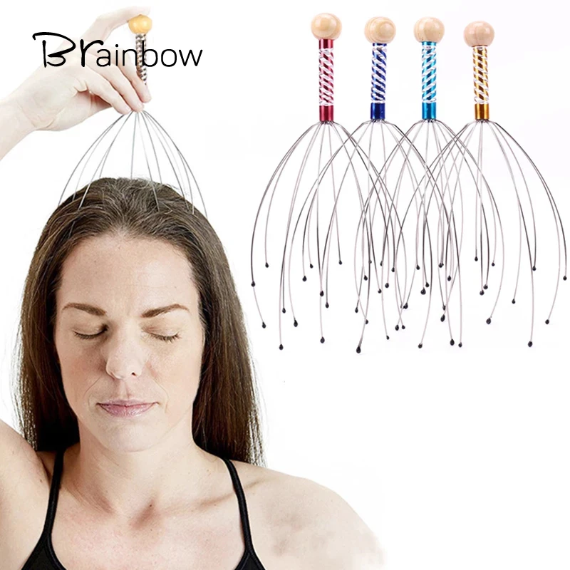 Brainbow 1pc Antistress Head Massager Octopus Head Scalp Neck