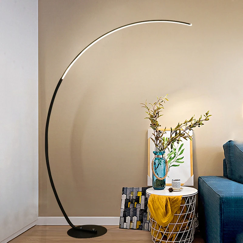 Lampadaire LED nordique créatif en forme de C, design minimaliste