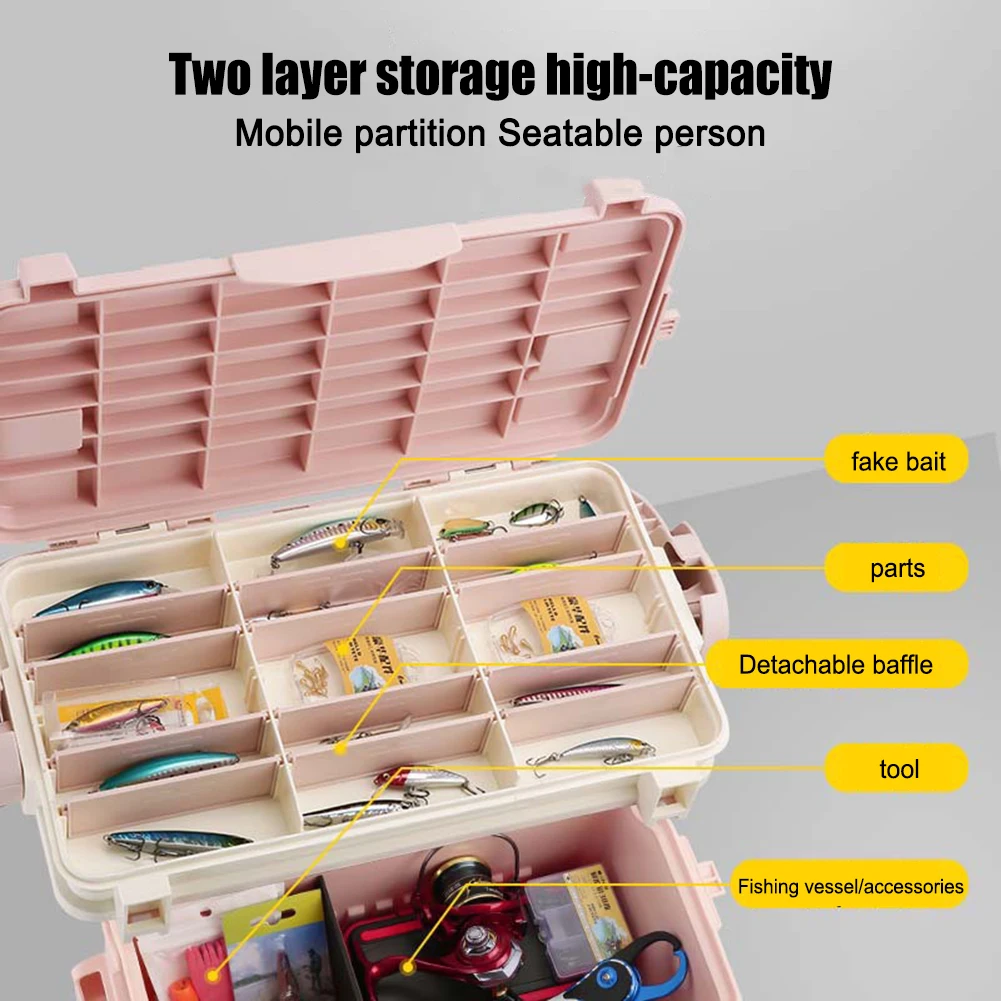 Plastic Fishing Box Barrel Holder Multifunctional Fishing Hook Stop Beads  Box High-Capacity Portable Durable Outdoor Accessories