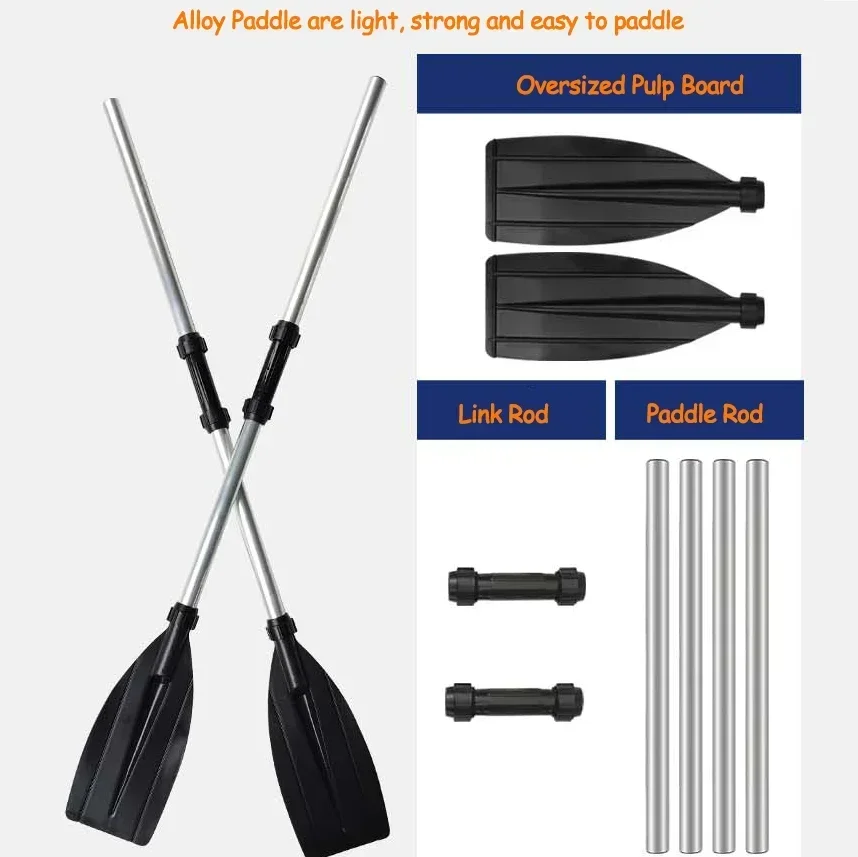 1.75-3.3m Fishing Boats with Slats Bottoms Set for 1-6 Person PVC 0.7mm Thicked Professional Inflatable Drifting Rowing Boat