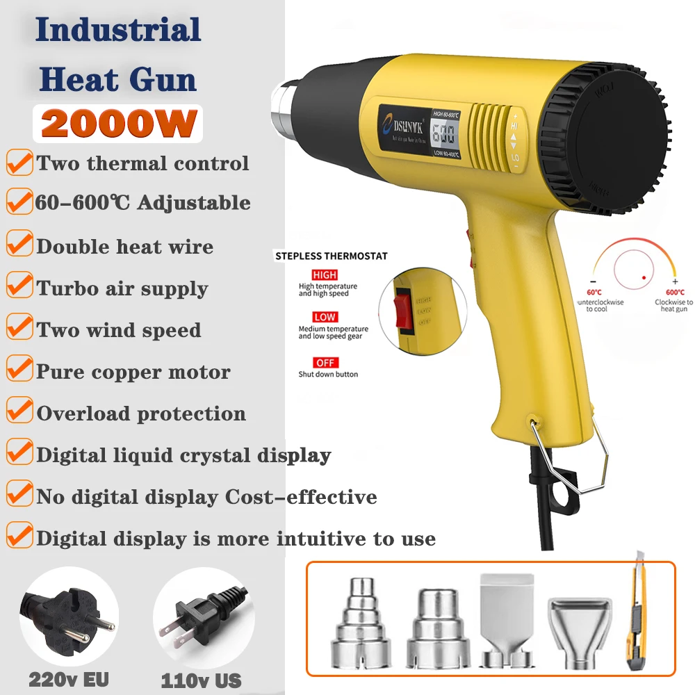 Construction Hair Dryer With Lcd Display 220v 110v Thermal Blower