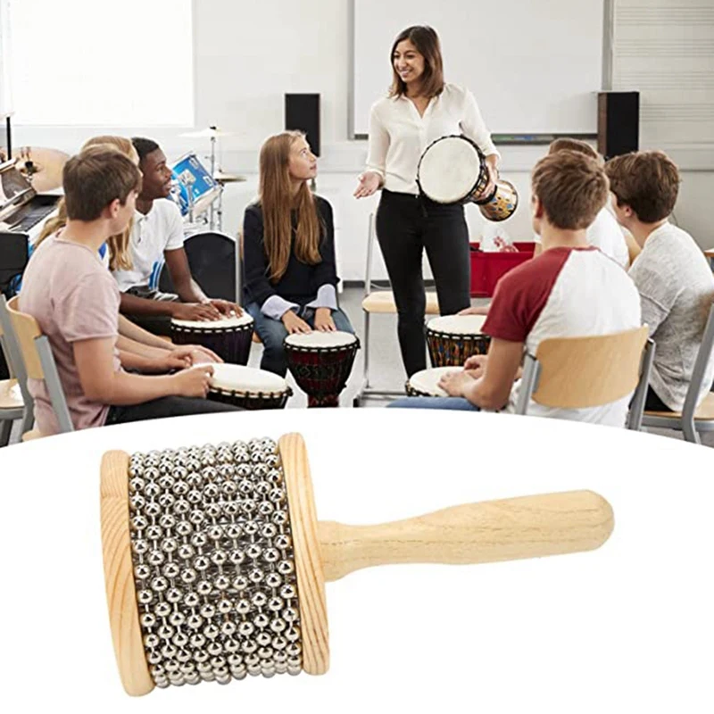 B93B-Wooden Kabasa, Steel Ball Hand Crank Toy, Portable Children's Teaching Instruments For Home And Kindergarten