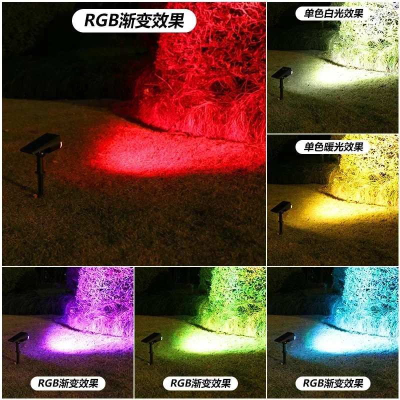Solar Outdoor Light 2/4/7LED Courtyard Trees Lawn Spotlights White/Warm/RGB Light Waterproof Ground-in Type Garden Villa Lamps