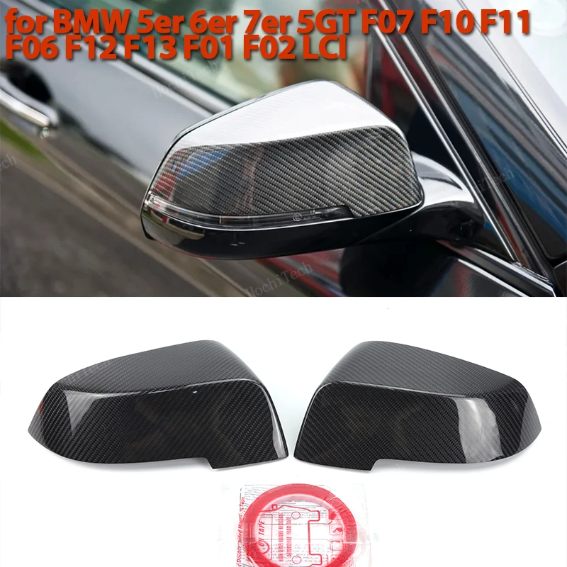 

Real Carbon Fiber Side Rearview Mirror cover Cap add-on for BMW 5 6 7 Series F10 F11 F18 F07 F06 F12 F13 F01 F02 LCI ADD-ON