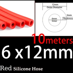 Universal Racing Silicone Vacuum Hose - 6x12mm, Multi - Color, Various Length Options (6x12mm Red 10m)