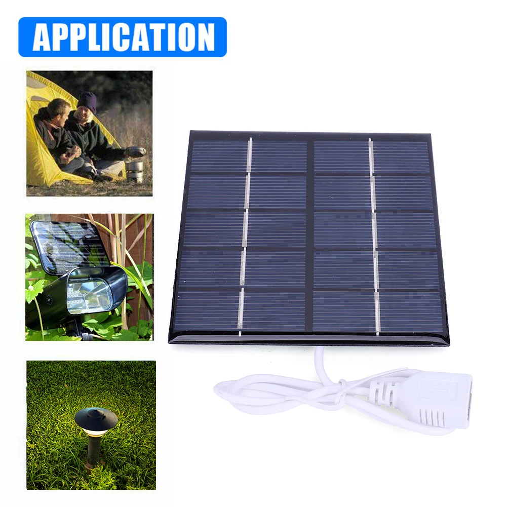 12V 400mA Solar Panel 5W Output USB Outdoor Portable Solar System For Low Power Products Cell Mobile Phone Chargers Electric Fan