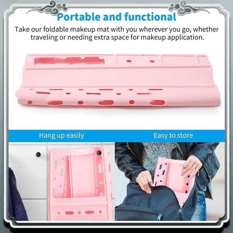 Bathroom Sink Cover For Counter Space Silicone Bathroom Sink Makeup Organizer Mat Resistant Makeup Organizer Pad Pink Durable