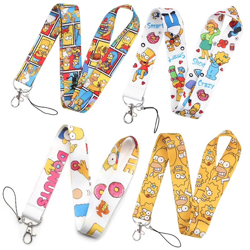Simpson Cartoon Key Cordino Id Badge Holders Cinturino Per Telefono Con Portachiavi Accessori Per Telefono D042