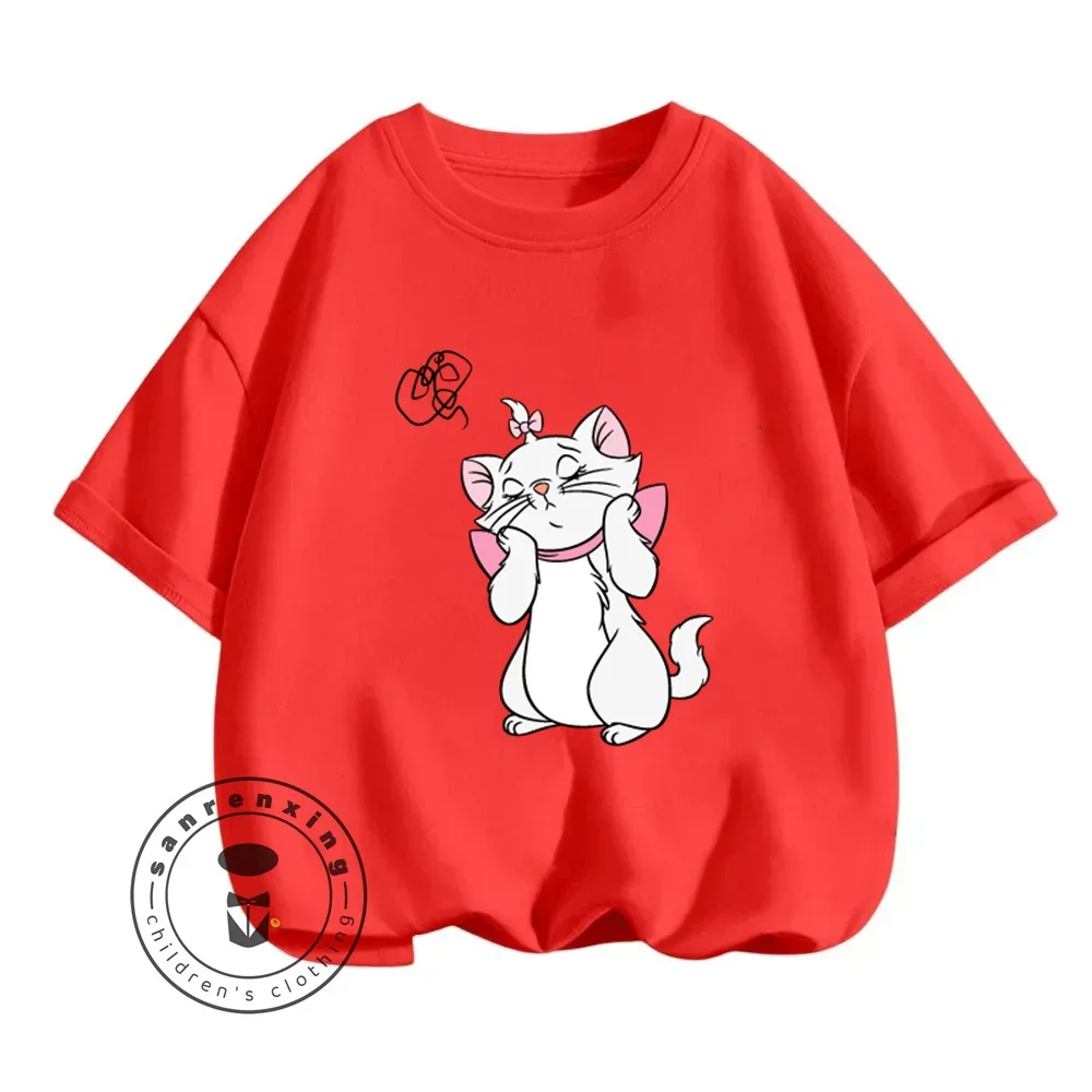 Cute Disney The AristoCats T-Shirts for Boys Girls Cheap Soft Summer Tops Classic Animation Cartoon Prints Kids Favorite Tops 4