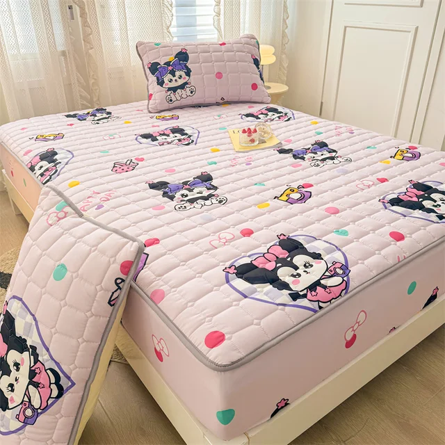 Adorable housse de matelas ajustée en coton lavé matelassé – Design de fille super mignon, hypoallergénique 6
