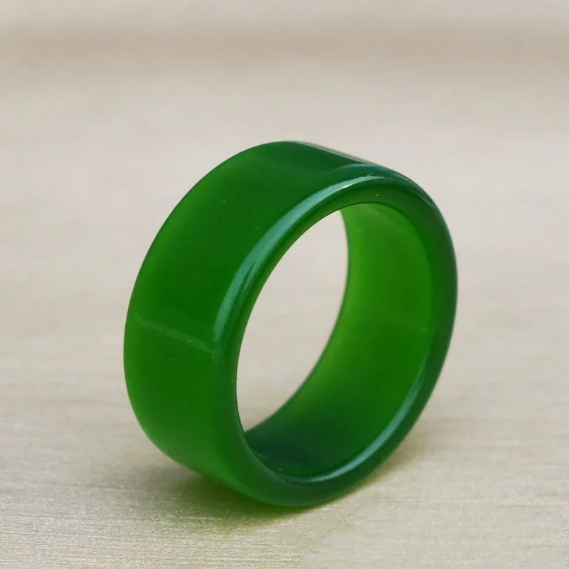 Gemstone Ring Jade Ring Natural Chinese Green Hand-carved Jade Ring Fashion Boutique Jewelry for Men and Women Jasper Ring Gift