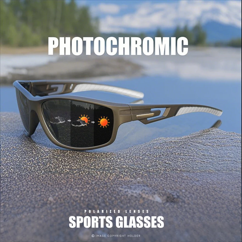 Enhanced Polarized Sports Sunglasses with Photochromic Lenses