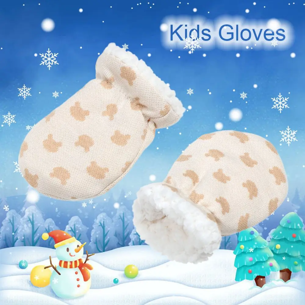 Warm Full Finger Thicken Fleece Gloves Newborn Gloves Toddler Infant Mittens Baby Anti-Grab Mittens