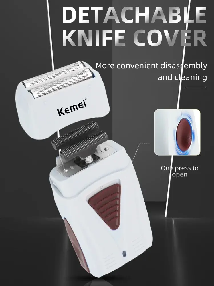 Professional Rechargeable Hair Clipper 0mm Bareheaded Hair Removal Razor Electric Shaver for Men Cordless Kemei-3382
