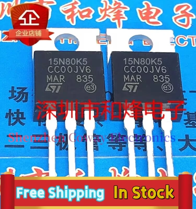 

10PCS-30PCS STP15N80K5 15N80K5 TO-220 MOS15A/800V In Stock Fast Shipping
