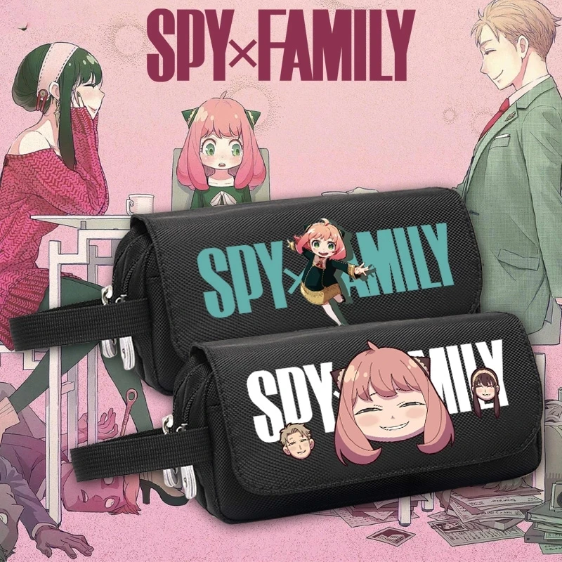 Anime SPY X FAMILY Anya Yor Forger Pencil Case studenti Zipper Pen Bag School Stationery Box Storage Gifts