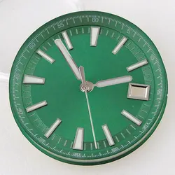 Enhanced Stainless Steel Watch Case with Sapphire Glass Back and Push - Pull Crown, 41MM (Green dial hand)