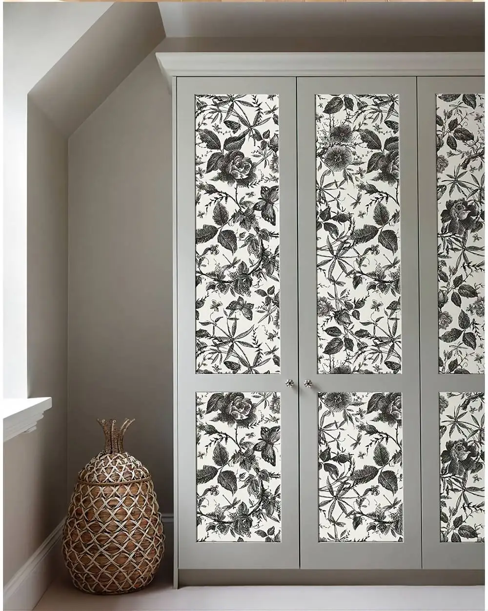 e Vara, armário de quarto, Decorações de parede, Preto