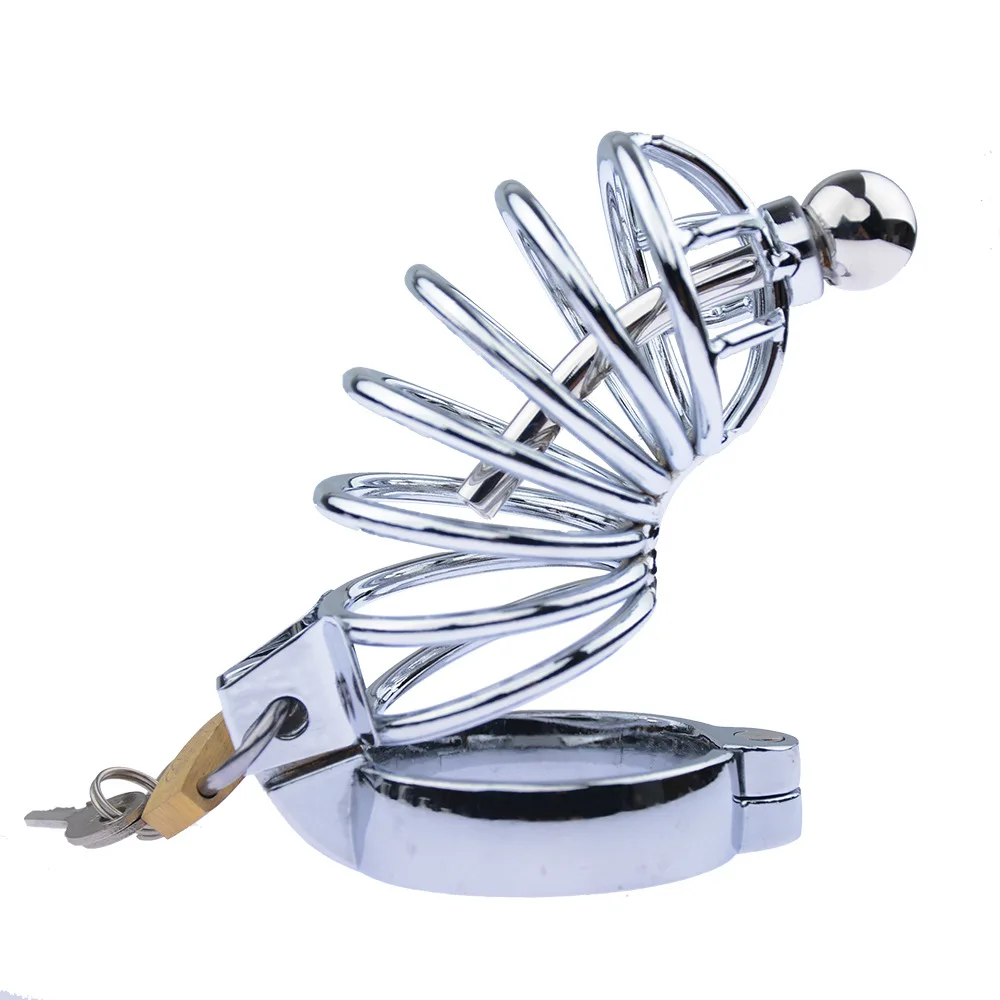 

Male Cock Cage Chastity Lock Penis Ring Urethra Catheter Sounds Dilator Stainless Steel SM Masturbation Sex Toys for Men