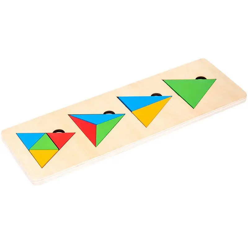 

Wooden Shapes Puzzles Blocks Geometric Tangram Brain Teaser Montessori Toys Jigsaw 3D Logic IQ Game Shape Sorter STEM