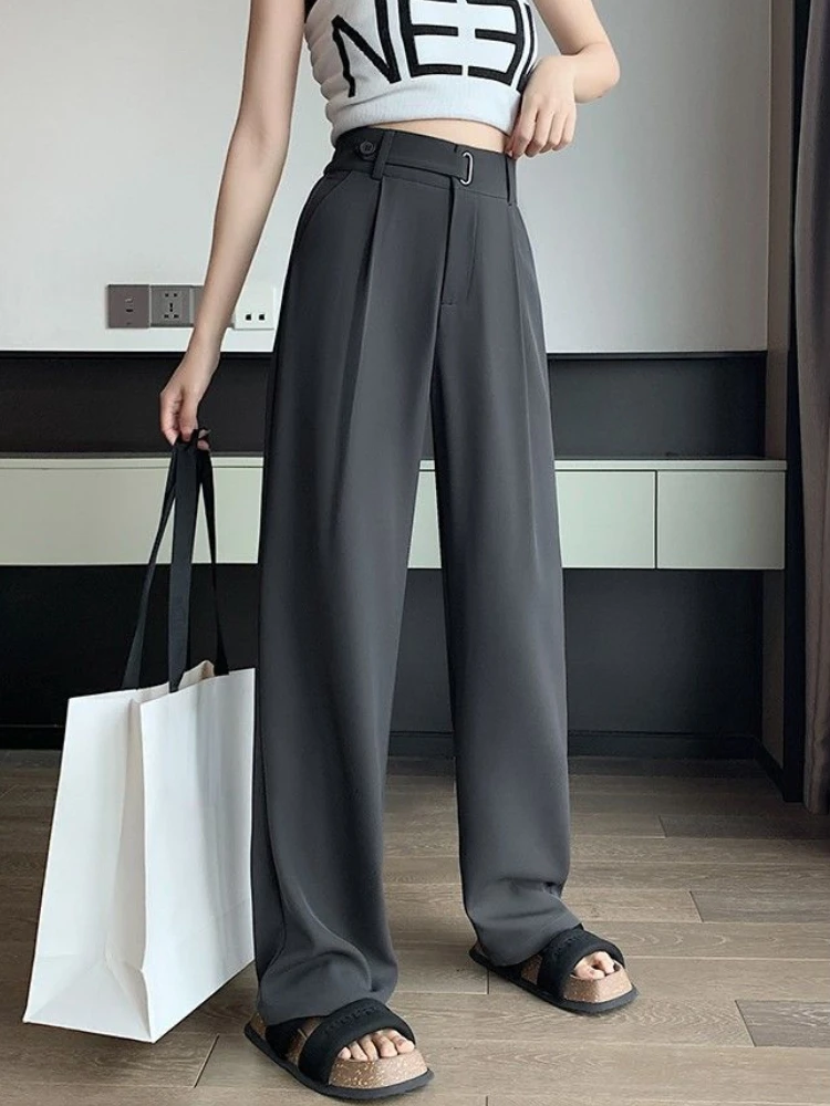 Chic Korean Style Skinny Pants For Women Straight Office Office Trousers  For Ladies With Black Baggy Design, Perfect For Autumn Casual Wear From  Berengaria, $15.82