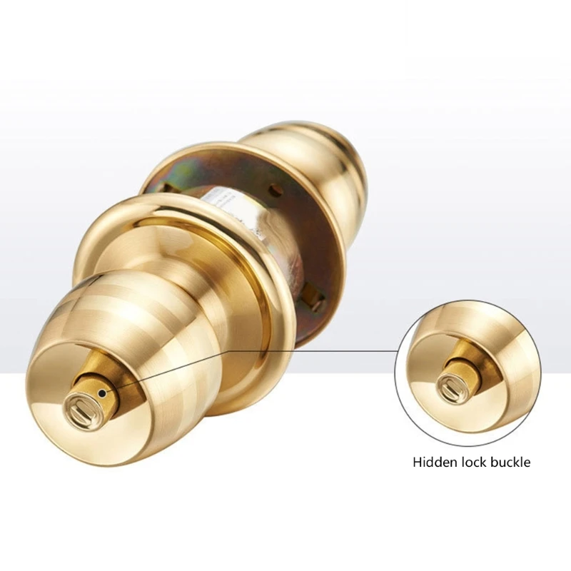 Polished Brass Keyed Entry Door Knob Front Entrance Door Lock 60mm for Front Entrance Adjustable Latches Reversible Use