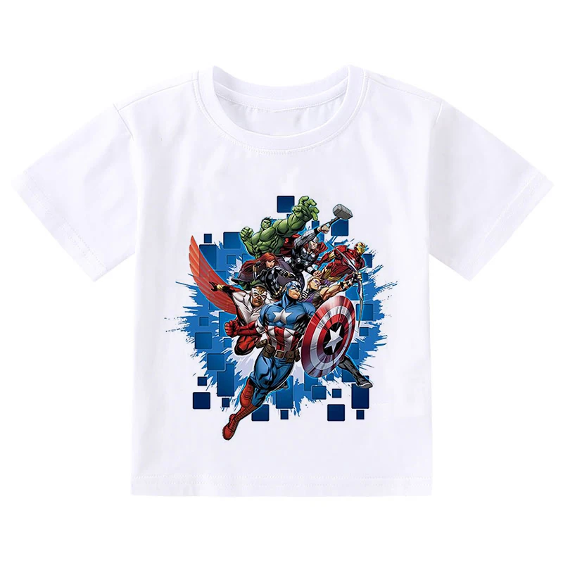 New Disney Hulk Iron Man FashionT-shirt For Boys Clothing Short Sleeve Print Cartoon Style Summer Anime 2-9Y Tee Top Gift Tshirt cool kid t shirt