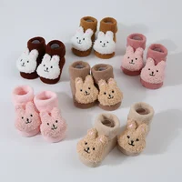 Cute Cartoon Rabbit Baby Socks For Boys Girls Winter Soft Cotton Anti Slip Solid Newborn Toddler Sock Thicken Socken 4