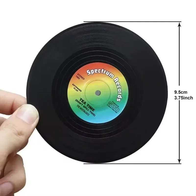 Non-slip Coasters Coaster Set Heat-resistant Tea Vinyl Coffee Cups Mats Record Mat Cup Drink Music Table Drinkware Kitchen Bar
