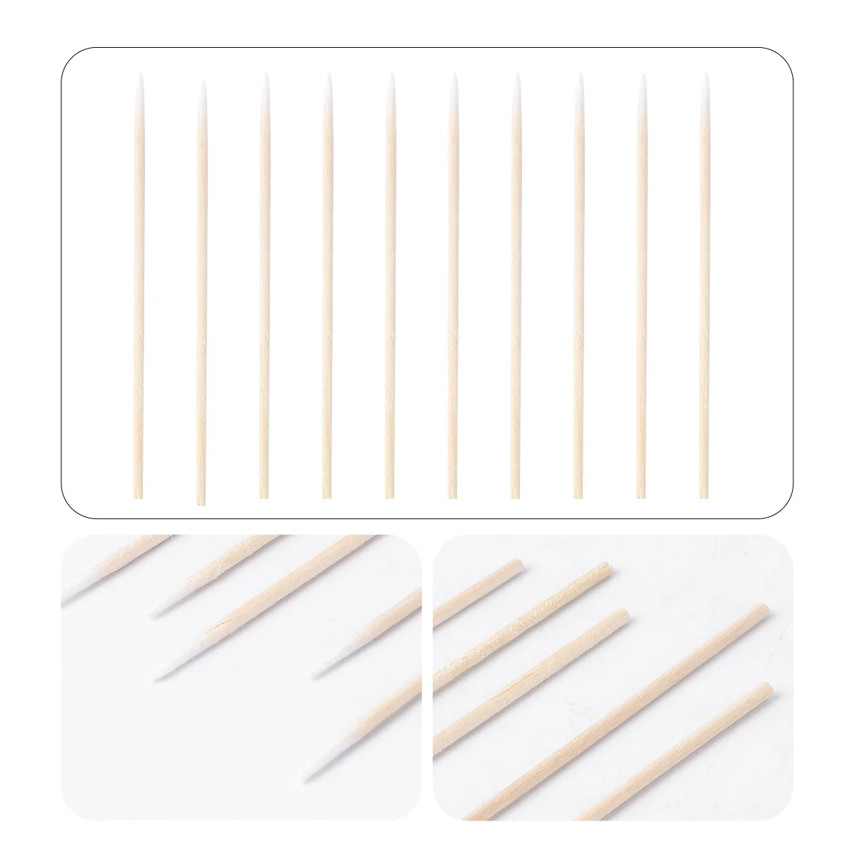 

400pcs Single Pointed Head Wooden Cotton Swab Make-up Stick for Cleaning Tool (7cm Length)