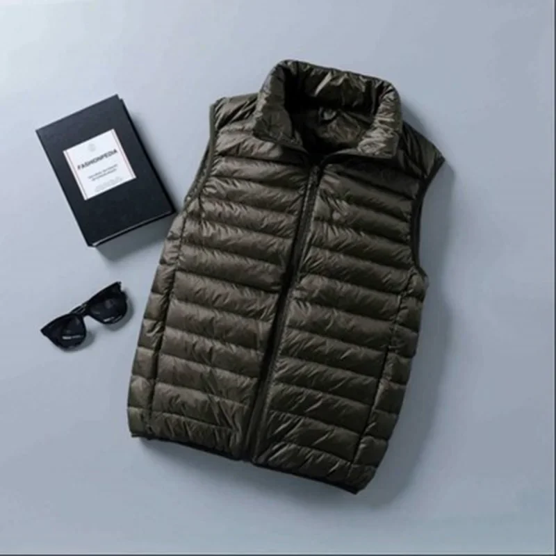 Mens Jacket Men Down Vests Man Duck Down Vest Coat Ultralight Sleeveless Windproof Waistcoat Portable Puffy Jackets For Men
