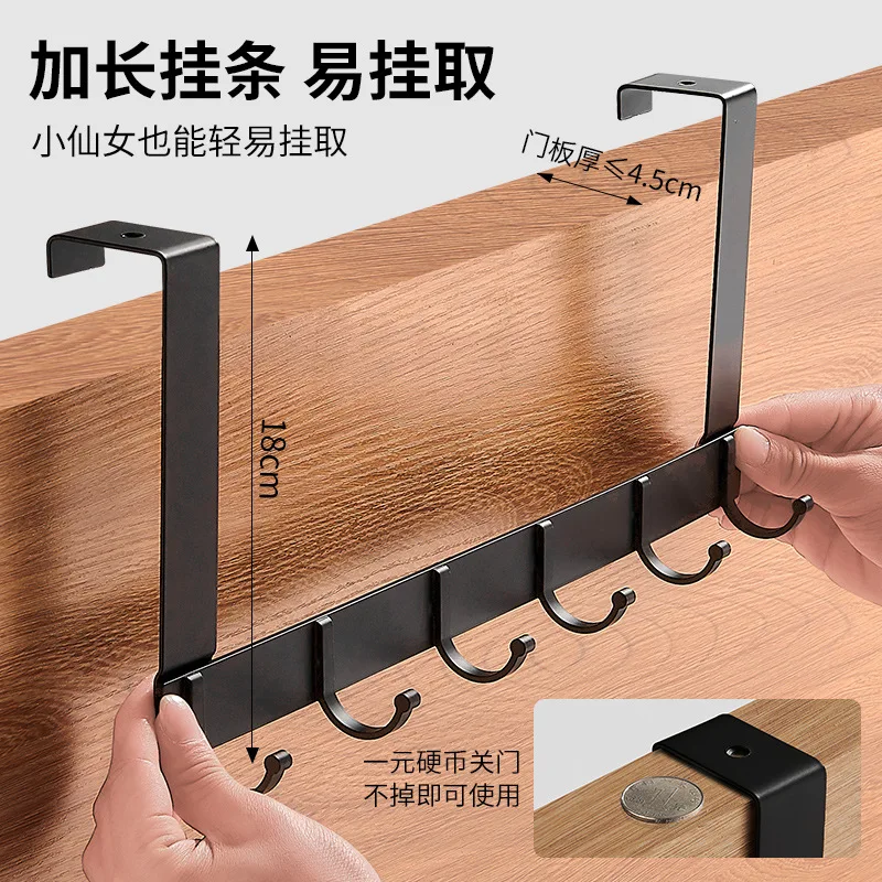 Hooks Over The Door 5 Hooks Home Bathroom Organizer Rack Clothes Coat Hat Towel Hanger New Bathroom Kitchen Accessories Holder