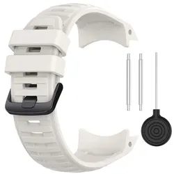 Silicone Sport Strap Replacement for Smart Watches - Premium Quality Watchband and Case Accessories (White strap)