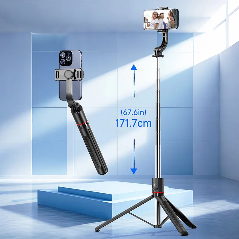 Wireless Remote Selfie Stick Mobile Phone Stand Anti Shake Retractable Tripod Iphone Android Smartphone Shooting Vlog