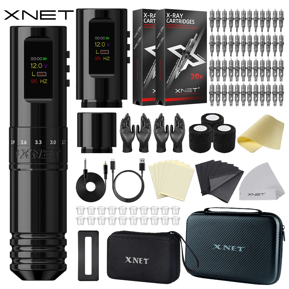 XNET Void Professional Wireless Tattoo Machine Pen Kit Adjustable Stroke 2.4-4.2 OLED Display Tattoo supplies For Tattoo Artists