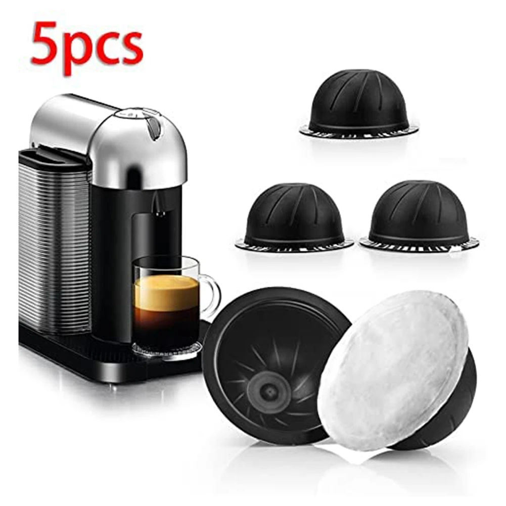 5 Pezzi Riutilizzabili Utilizzando Capsule Di Caffè Per Cialde Riutilizzabili Nespresso Vertuo Vertuoline 150Ml