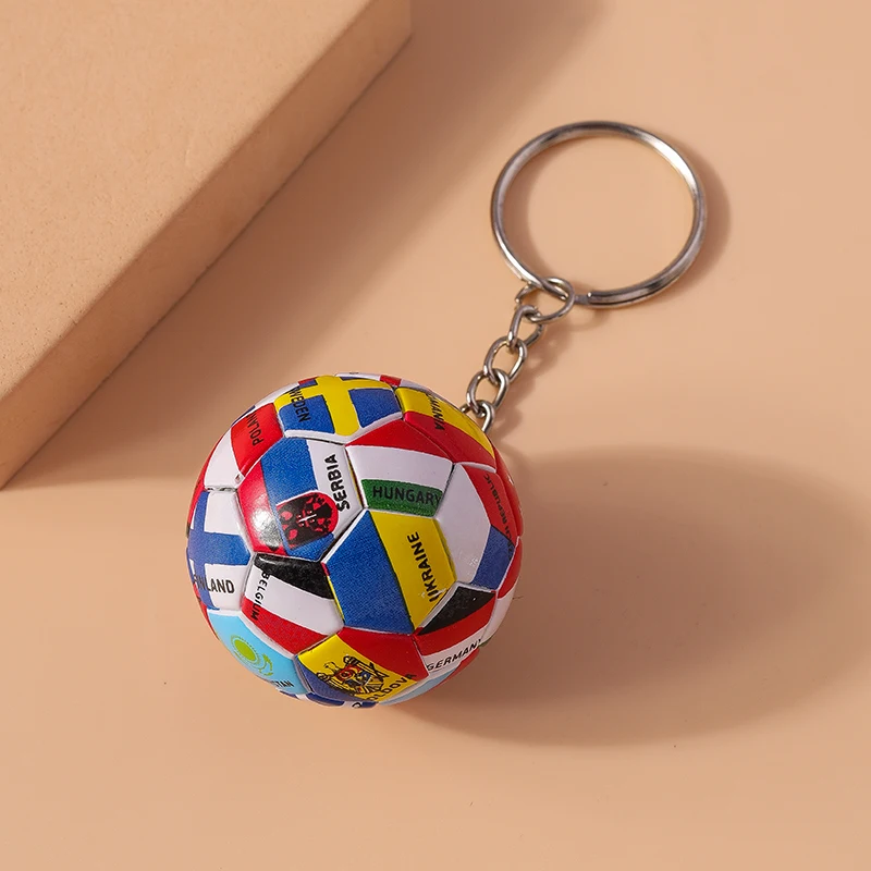 Aihua 1Pc 3D Simulation Sports Football Pendant Keychain Countries Ball Flag Key Chain For Fans Car Bag Backpack Accessories - Image 5