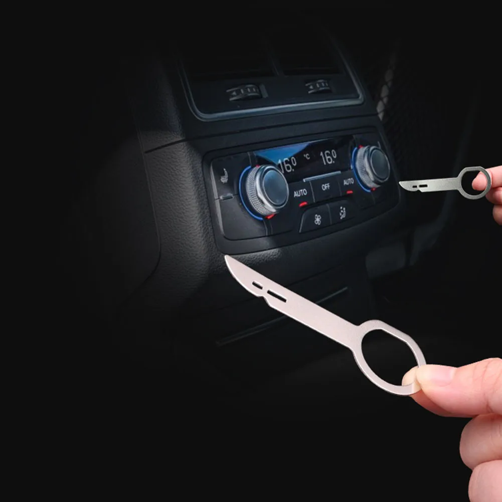 4 stücke Metall Autoradio-Entfernungs werkzeug Entriegelung schlüssel Extraktion skit für Ford für Mercedes Autore parat ur werkzeug Zubehör Entfernungs werkzeug – Detail 18
