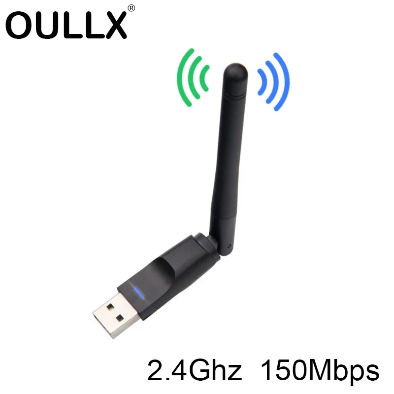 Oullx Usb Wifi Adaptador 150mbps 2.4ghz Antena Ethernet Wi-fi Dongle Lan Placa de Rede sem Fio Pcnotebook Wi-fi Iptv Receptor