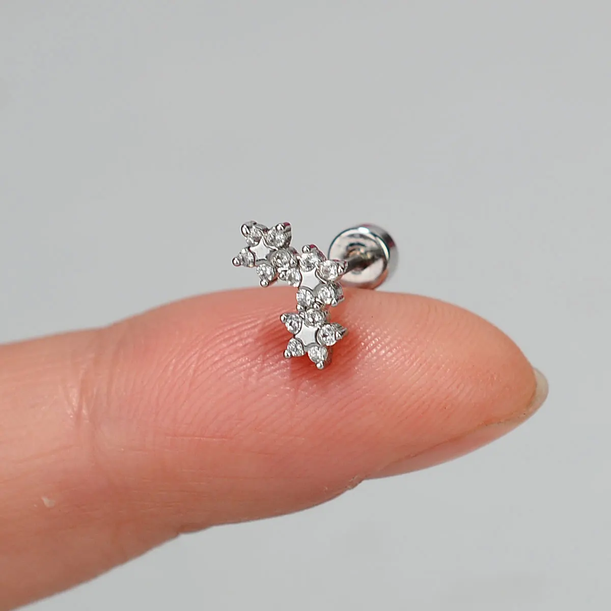 1PC Tragus Helix Piercing Baumeln Ohrring für Frauen Rook Lobe Knorpel Blume Kreuz CZ Stud Ohrring Edelstahl schmuck 20G – Detail 10