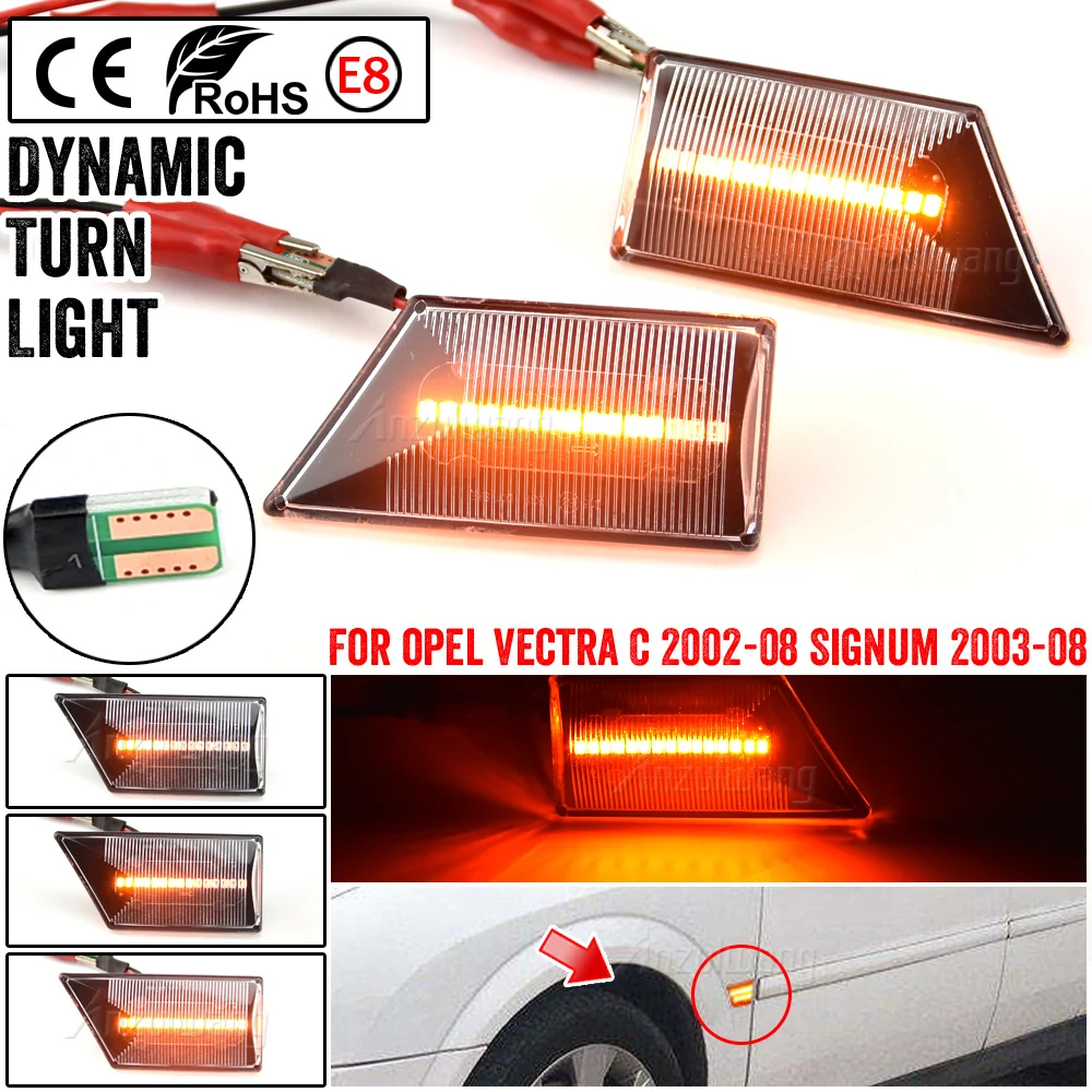 

2PCS For Opel Vectra C 2002-2008 For Opel Signum 2003-2008 2 pieces Led Dynamic Side Marker Turn Signal Light Sequential Blinker
