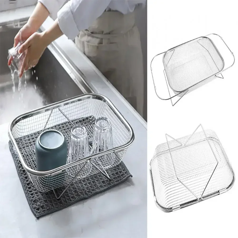 Expandable Kitchen Drain Basket with Retractable Handles
