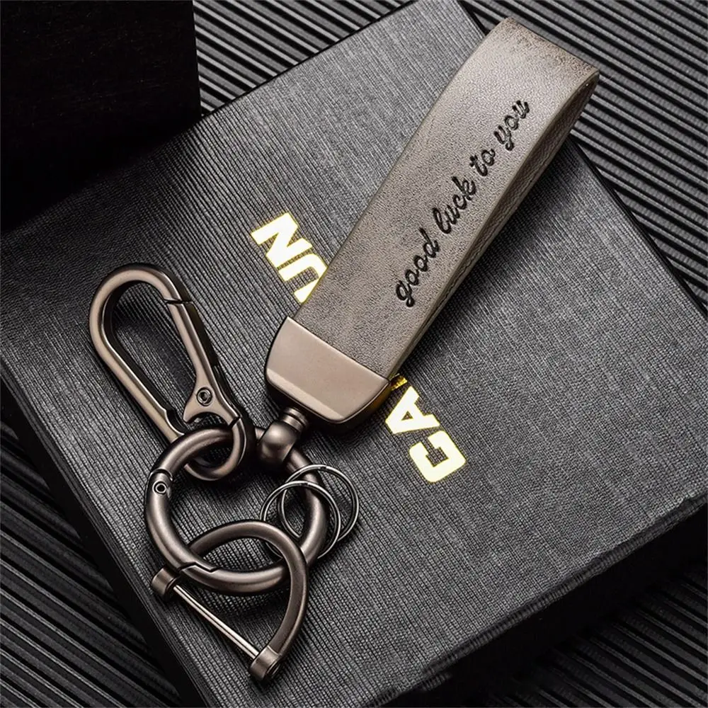 Portachiavi Auto In Pelle E Metallo - Design Sportivo Con Fibbia A D E Gancio - Accessorio Regalo Uomo E Donna