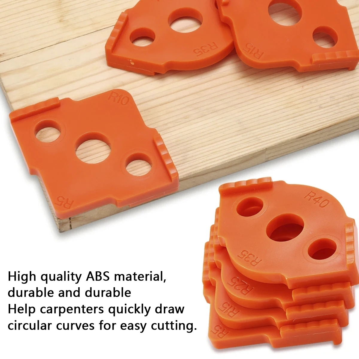 Woodworking Tool Drill Locator 4Pcs Quick Locator Woodworking Router Corner Radius Templates Jig R5-R40 Woodworking Trimming Machine Router Table