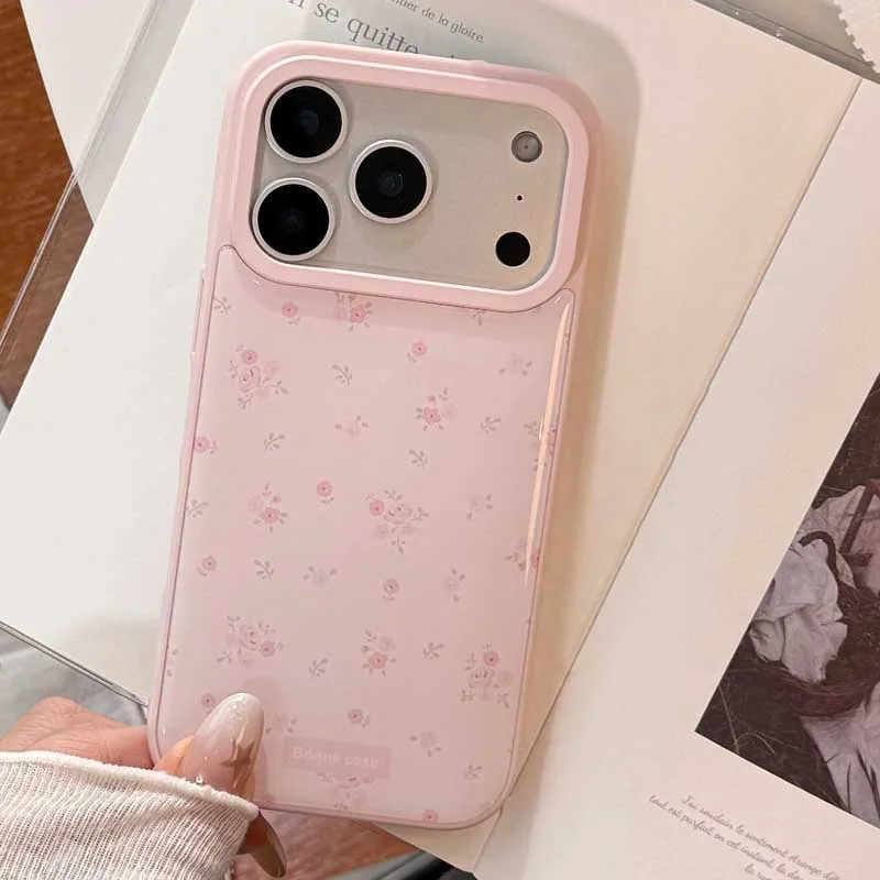 รูปสินค้า เคสโทรศัพท์ลายดอกไม้สีชมพูเกาหลี